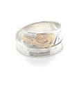 Ring - Gold & Silver - Wrap - 1/4" - Hummingbird - Size 8.75
