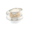Ring - Gold & Silver - Wrap - 1/4" - Wolf - Size 8.25