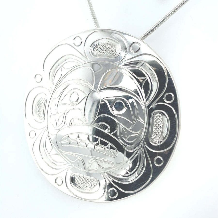 Pendant - Sterling Silver - Round - Moon