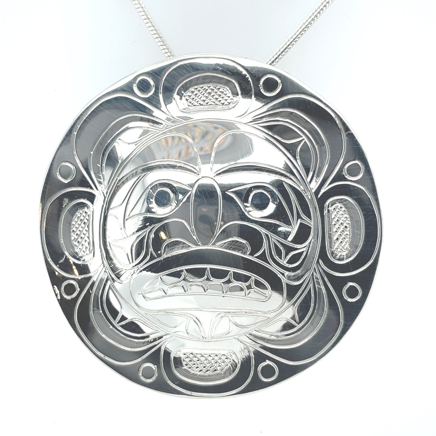 Pendant - Sterling Silver - Round - Moon