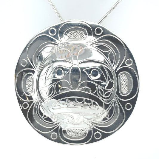 Pendant - Sterling Silver - Round - Moon