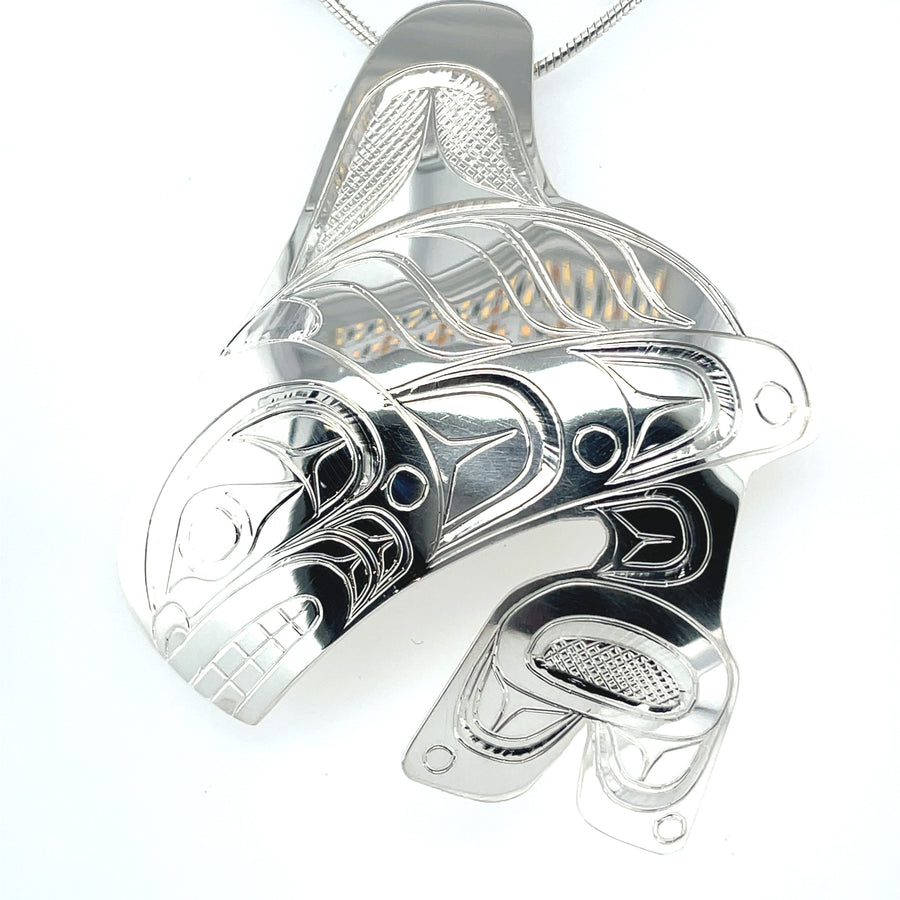 Pendant - Sterling Silver - Cutout - Orca