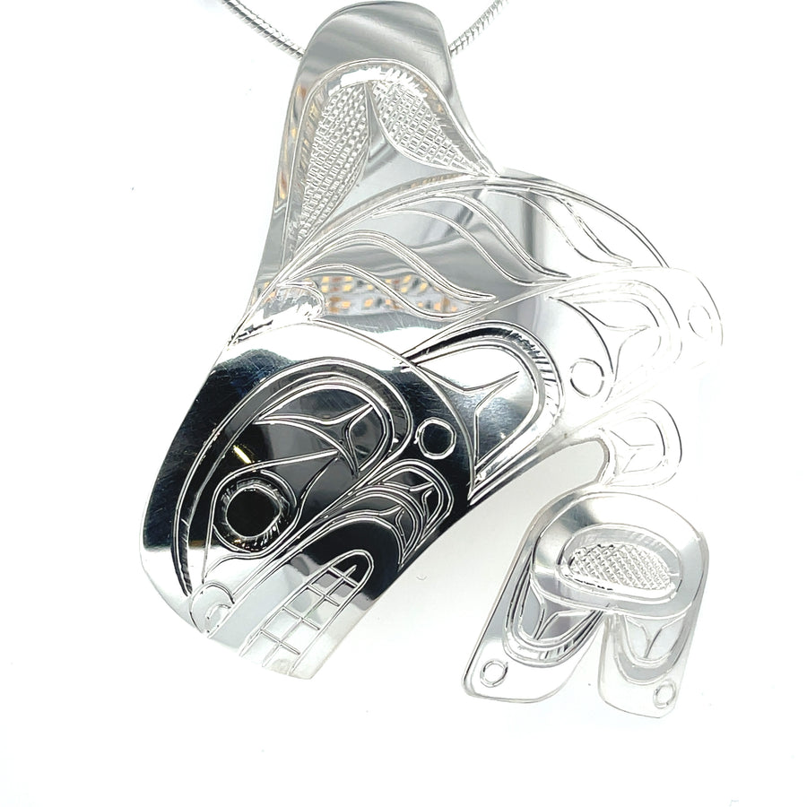 Pendant - Sterling Silver - Cutout - Orca