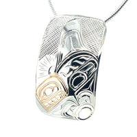 Pendant - Gold & Silver - Rectangle - Orca - Large