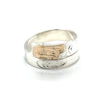 Ring - Gold & Silver - Wrap - 1/4" - Raven - Size 9