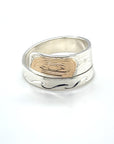 Ring - Gold & Silver - Wrap - 1/4" - Salmon - Size 8
