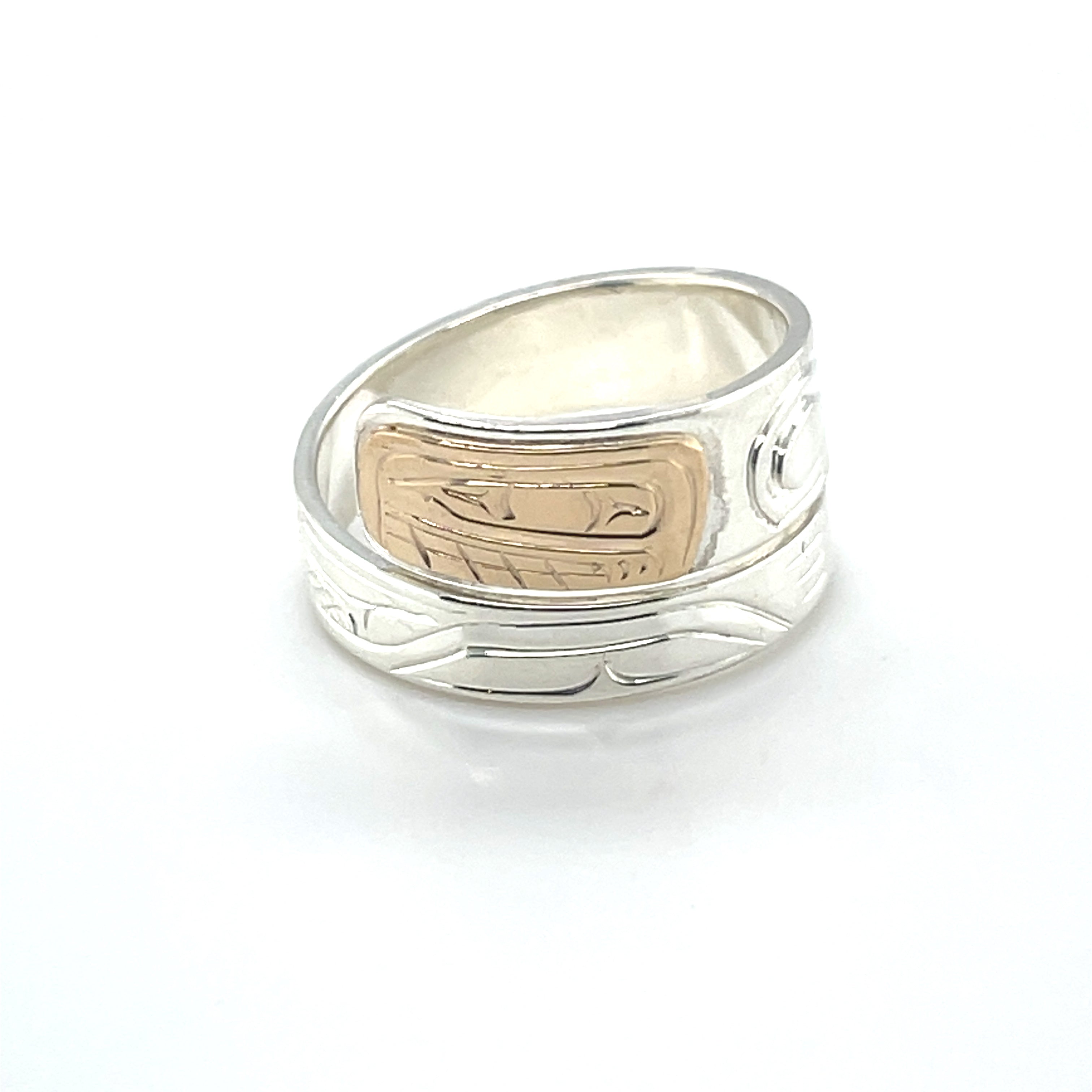 Ring - Gold &amp; Silver - Wrap - 1/4&quot; - Orca - Size 7