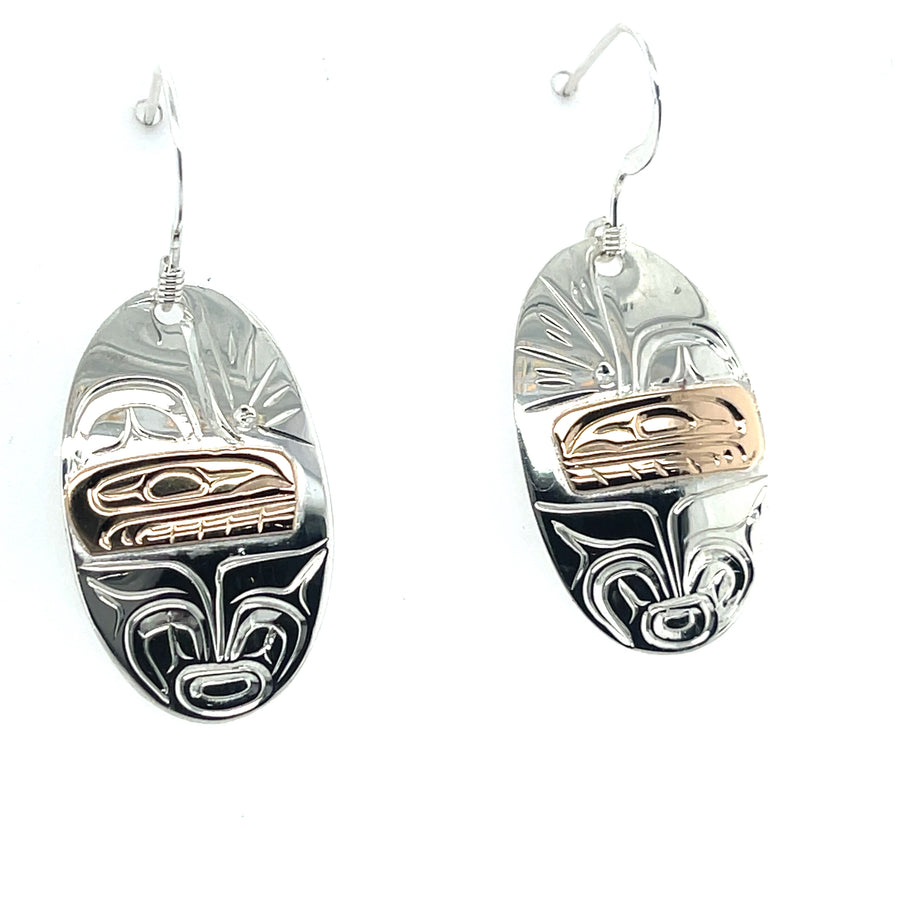 Earrings - Gold & Silver - Oval - Orca