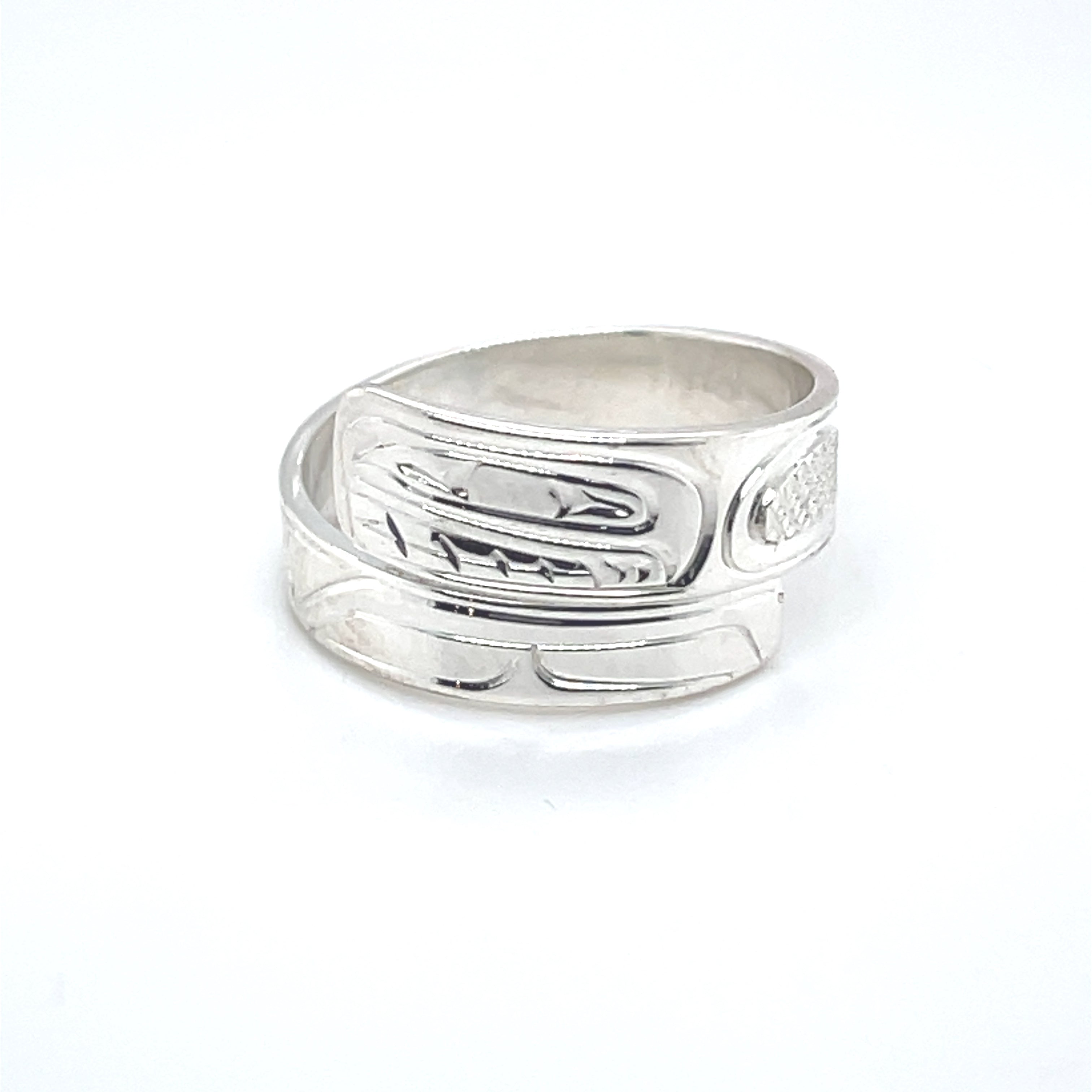 Ring - Silver - Wrap - 1/4&quot; - Orca - Size 7