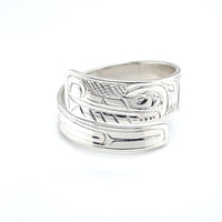 Ring - Silver - Wrap - 1/4" - Wolf - Size 9