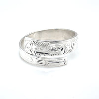 Ring - Silver - Wrap - 1/4" - Wolf - Size 11