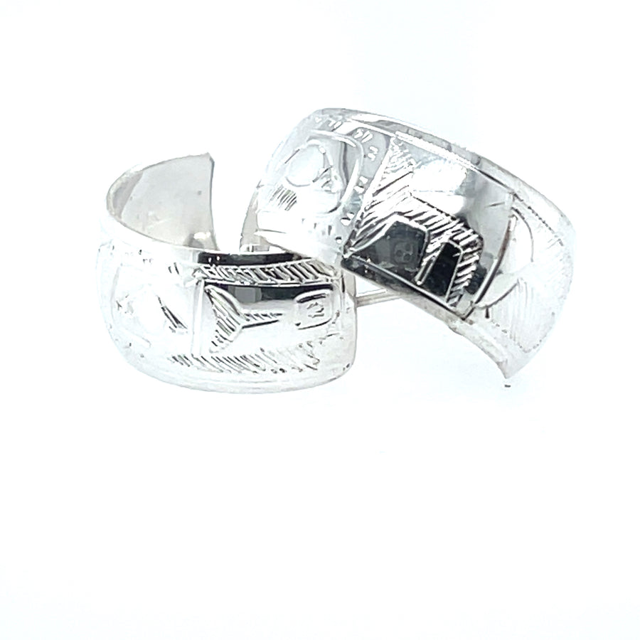 Earrings - Sterling Silver - Hoop Studs - 1/2