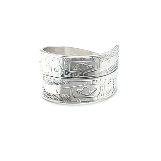 Ring - Sterling Silver  - Wrap - 1/4" - Hummingbirds - Size 7