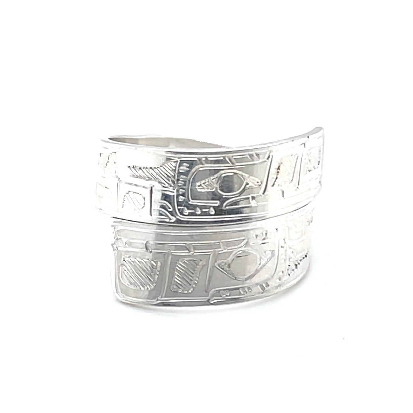 Ring - Sterling Silver - Wrap - 1/4" - Wolves
