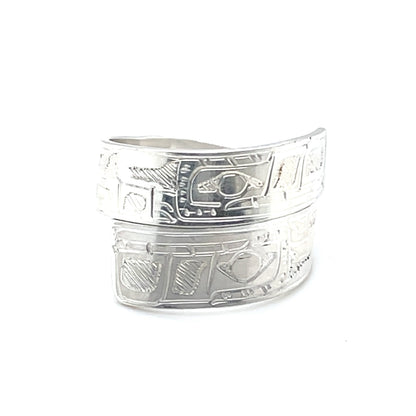Ring - Sterling Silver - Wrap - 1/4" - Wolves