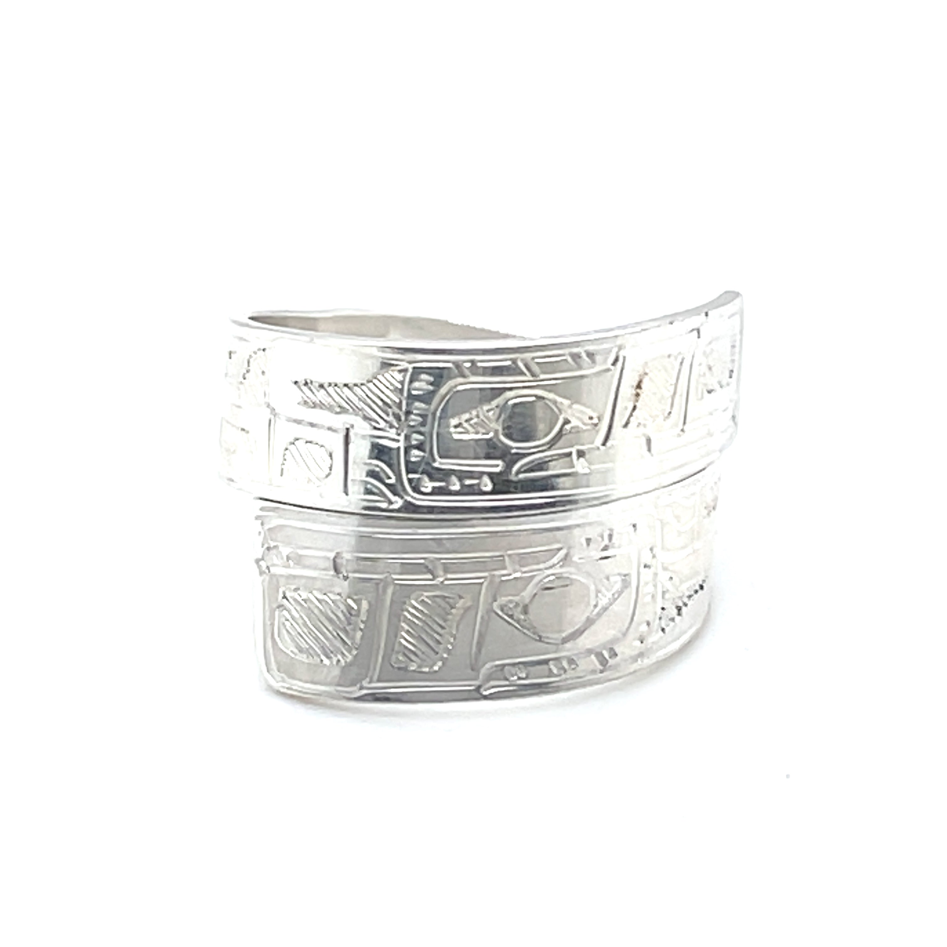 Ring - Sterling Silver - Wrap - 1/4&quot; - Wolf - Size 9