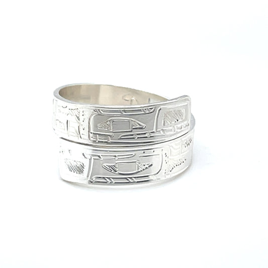 Ring - Sterling Silver - Wrap - 1/4" - Bears
