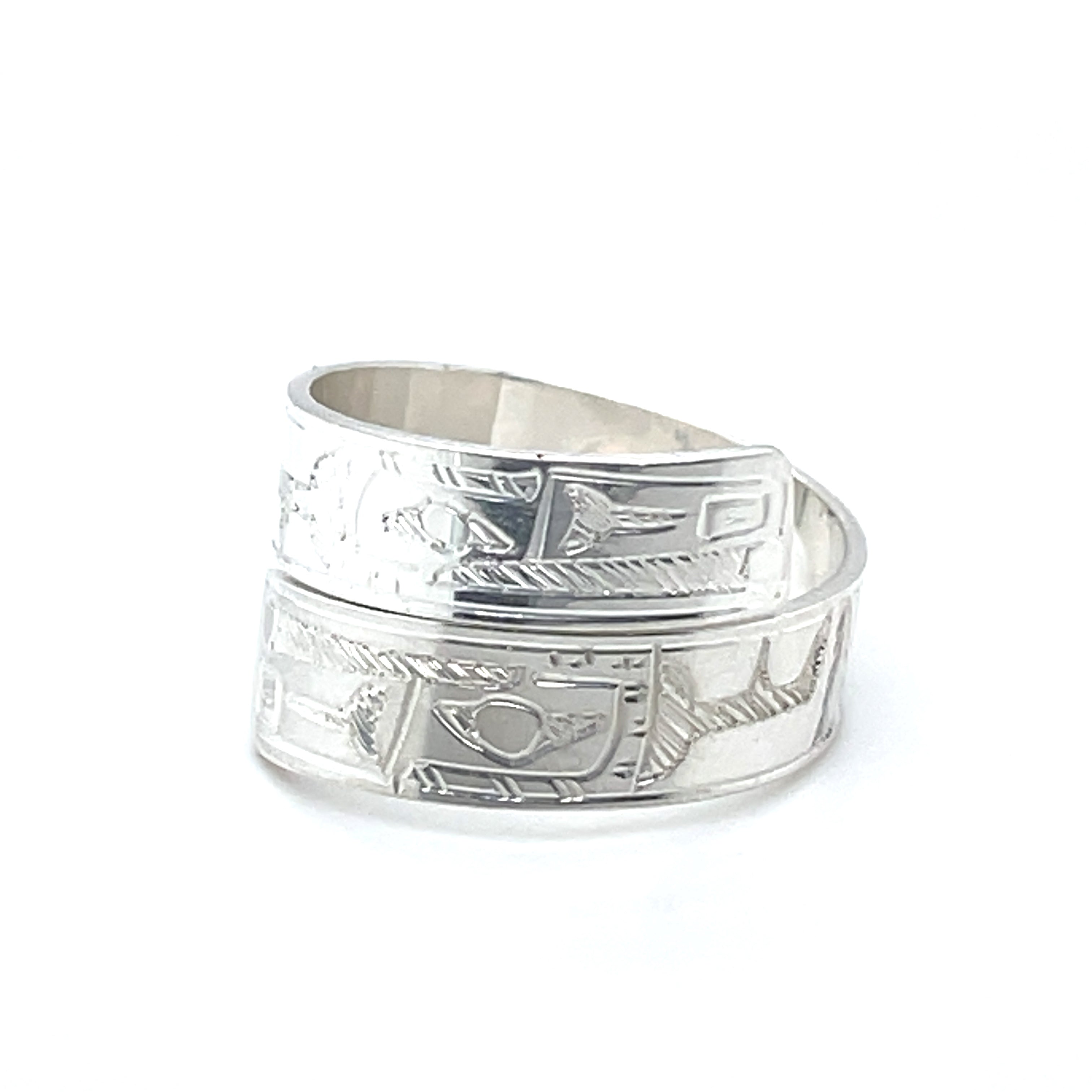 Ring - Sterling Silver - Wrap - 1/4&quot; - Raven - Size 9
