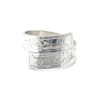 Ring - Sterling Silver - Wrap - 1/4" - Eagles - Size 9.5