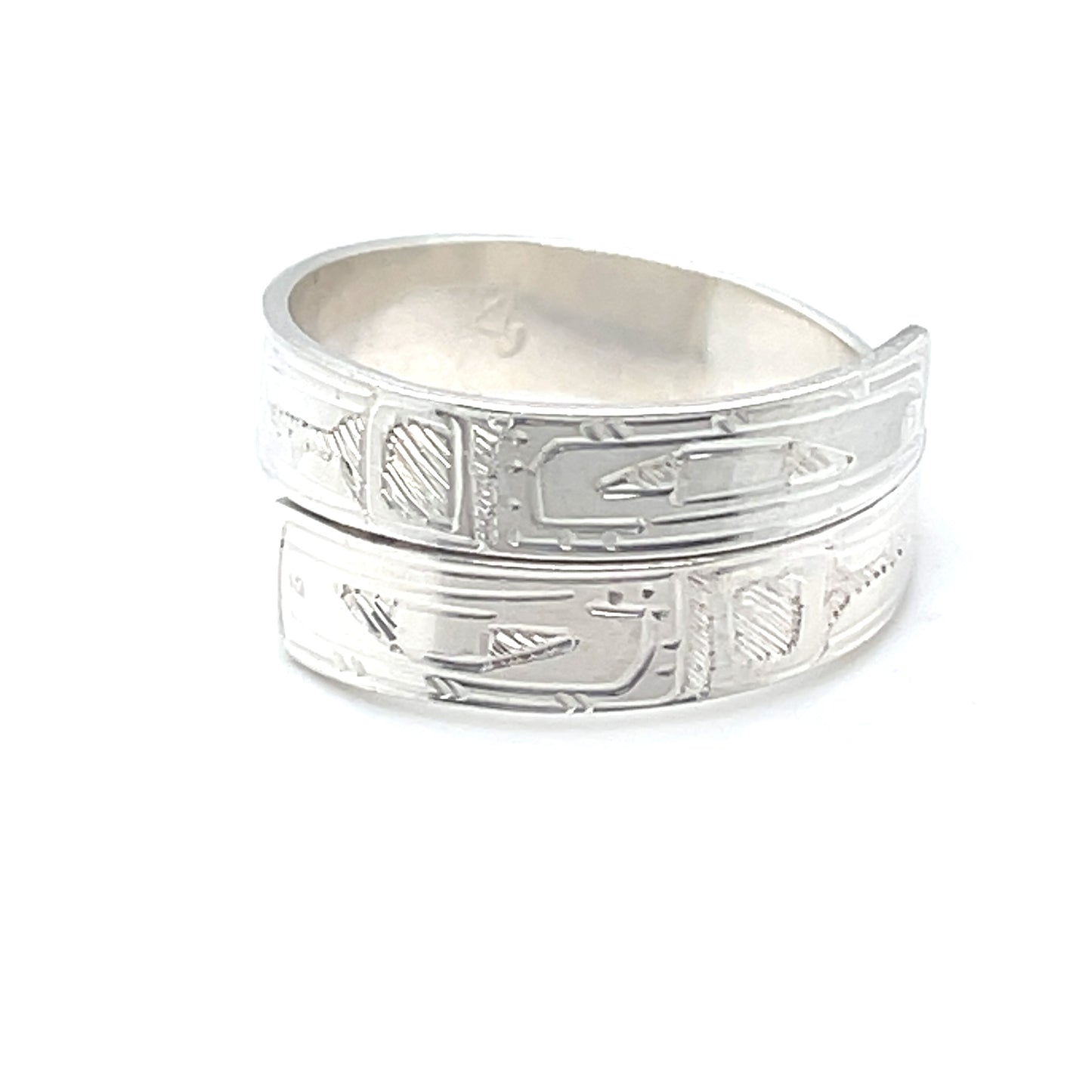 Ring - Sterling Silver - Wrap - 3/16" - Orca - Size 8