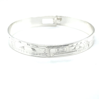 Bangle - Sterling Silver - 3/8" - Orca & Thunderbird