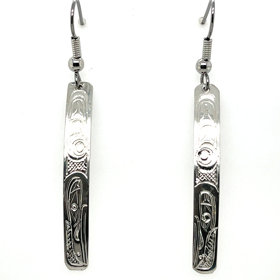 Earrings - Sterling Silver - Rectangle - Raven