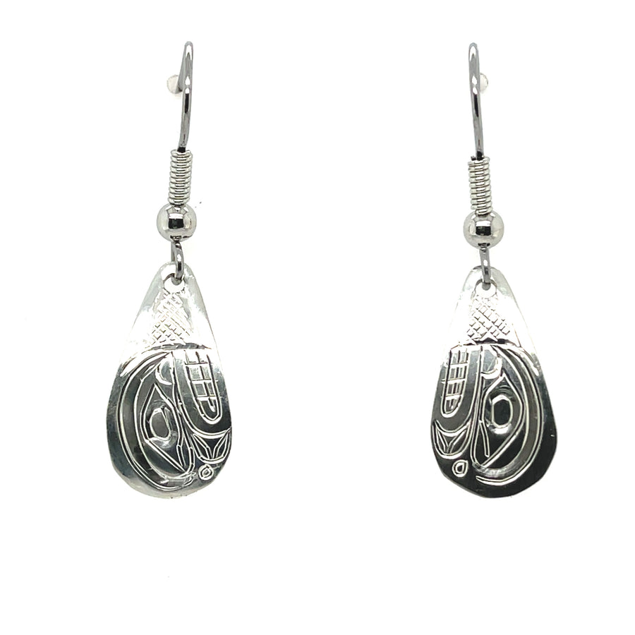 Earrings - Sterling Silver - Teardrop - Orca