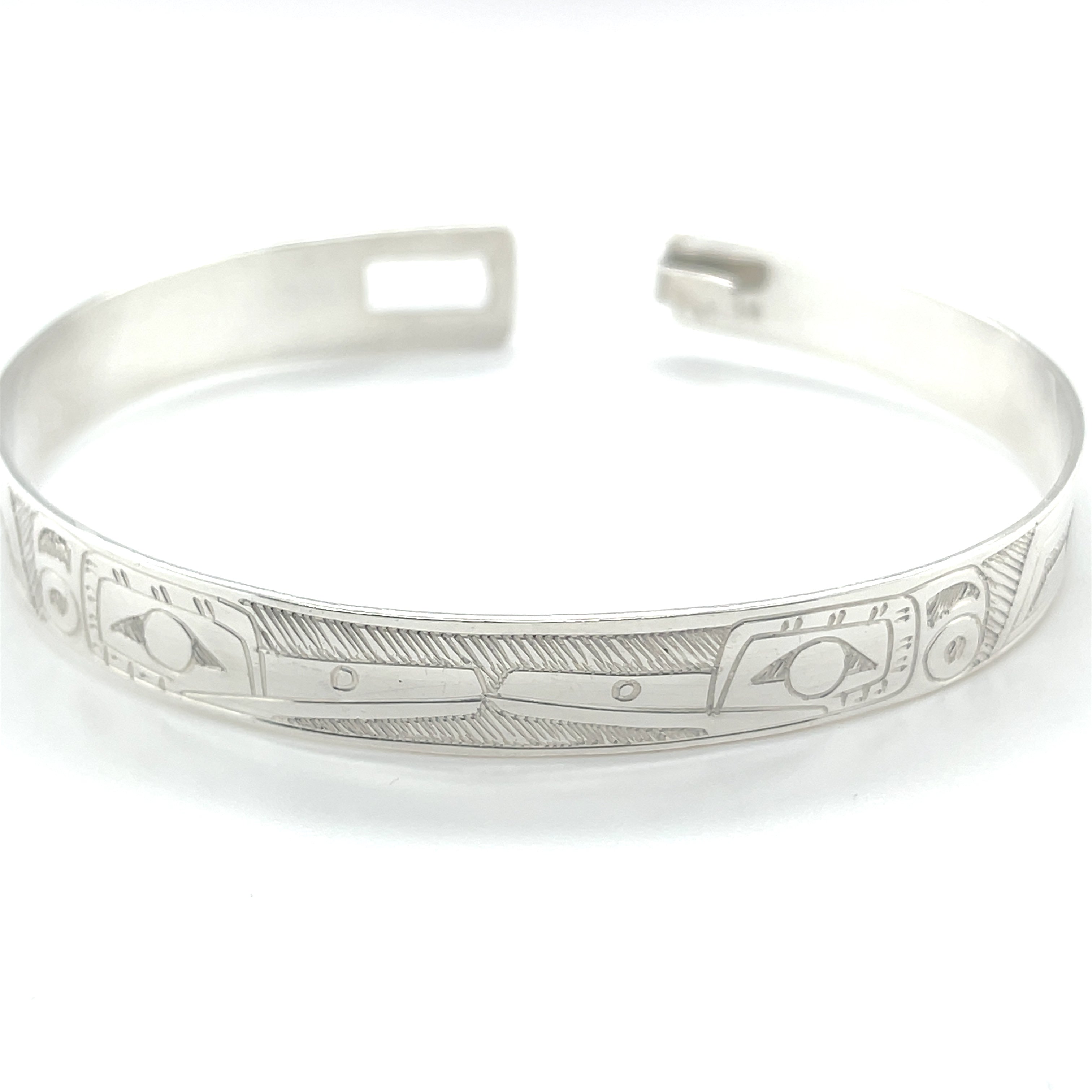 Bangle - Sterling Silver - 3/8&quot; - Hummingbirds