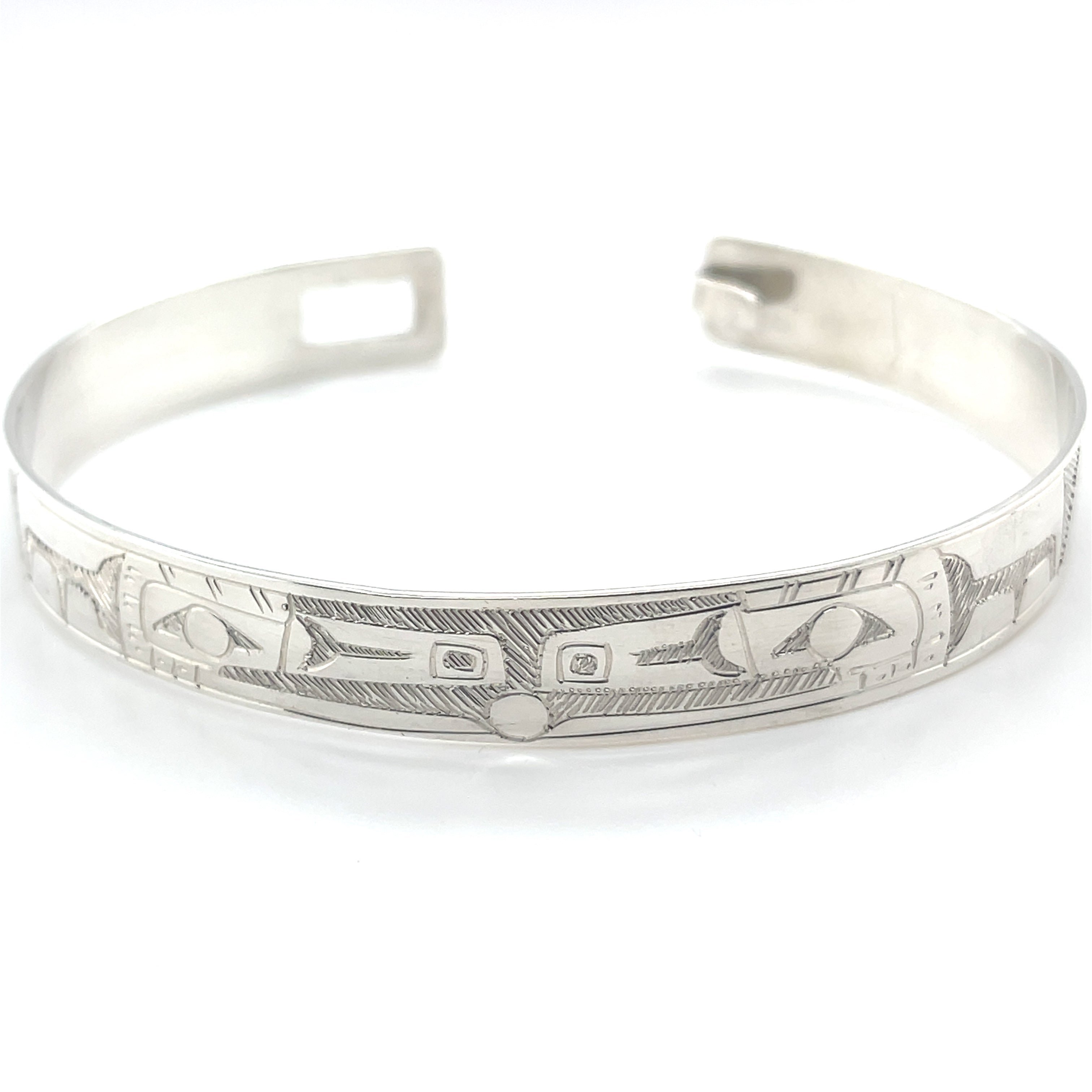 Bangle - Sterling Silver - 3/8&quot; - Ravens
