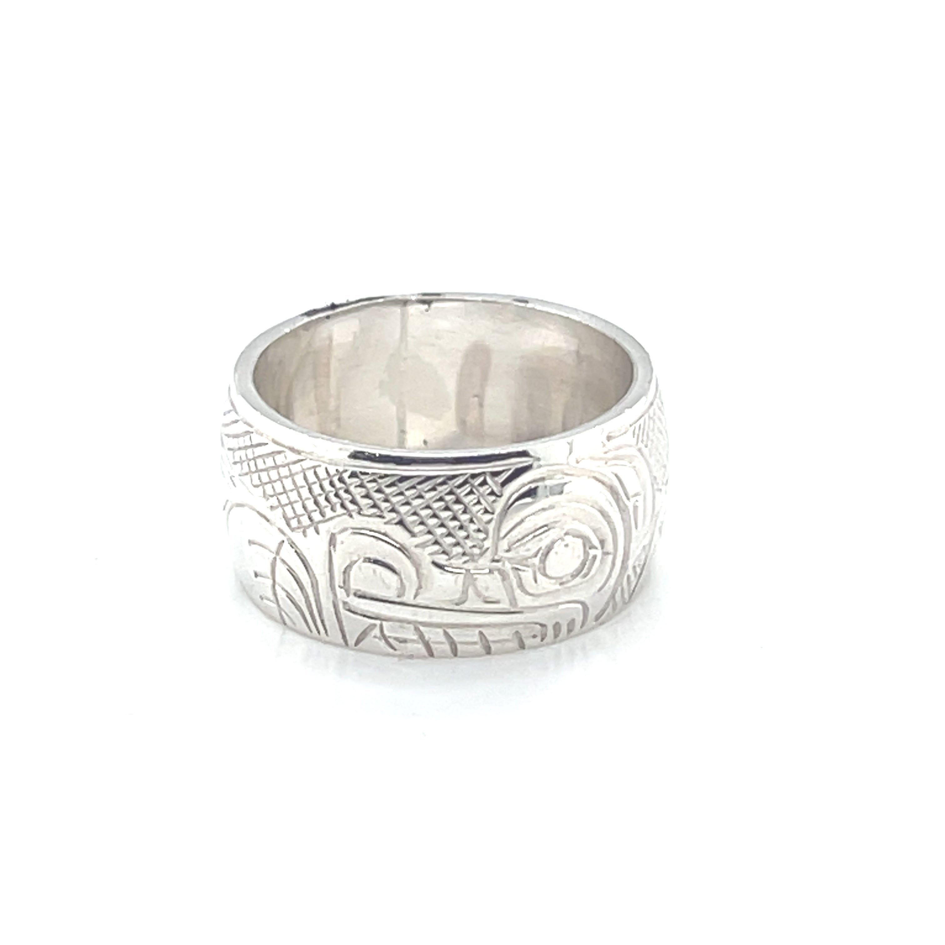 Ring - Sterling Silver - 3/8&quot; - Wolf - Size 6