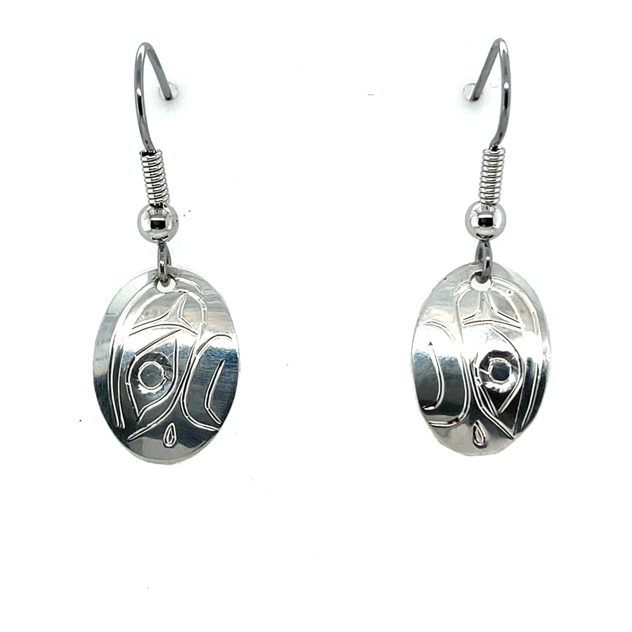 Earrings - Sterling Silver - Oval - Eagle
