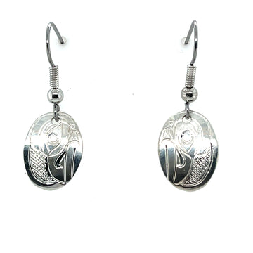 Earrings - Sterling Silver - Oval - Raven