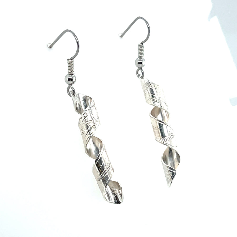 Earrings - Sterling Silver - Spiral - Eagle