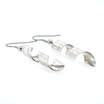 Earrings - Sterling Silver - Spiral - Eagle