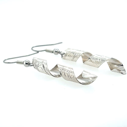 Earrings - Sterling Silver - Spiral - Eagle