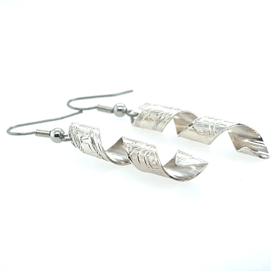 Earrings - Sterling Silver - Spiral - Eagle