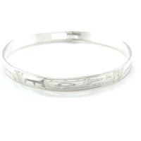 Bangle - Sterling Silver - 1/4" - Raven - small