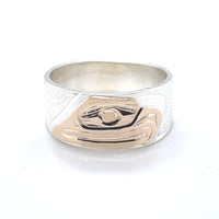 Ring - Gold & Silver - 3/8" - Eagle - 9.5