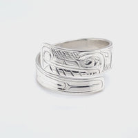 Ring - Silver - Wrap - 1/4" - Wolf - Size 9