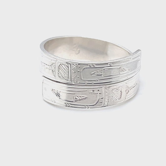 Ring - Sterling Silver - Wrap - 3/16" - Orca - Size 8