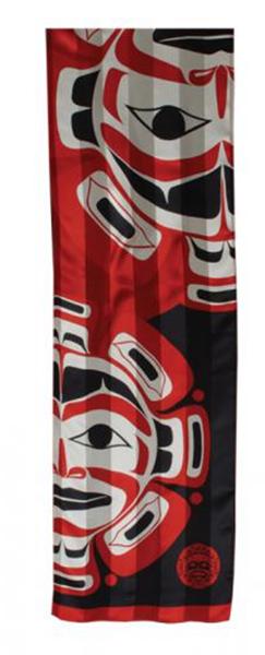 Scarf - Silk - Moon Mask - Red