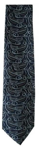 Tie - Silk - Salmon - Navy