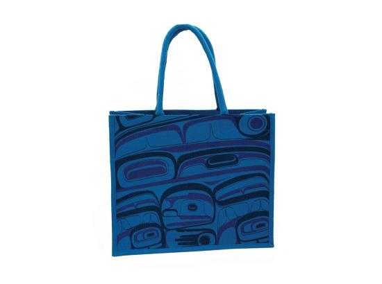 Tote Bag - Jute - Raven Transforming - Blue
