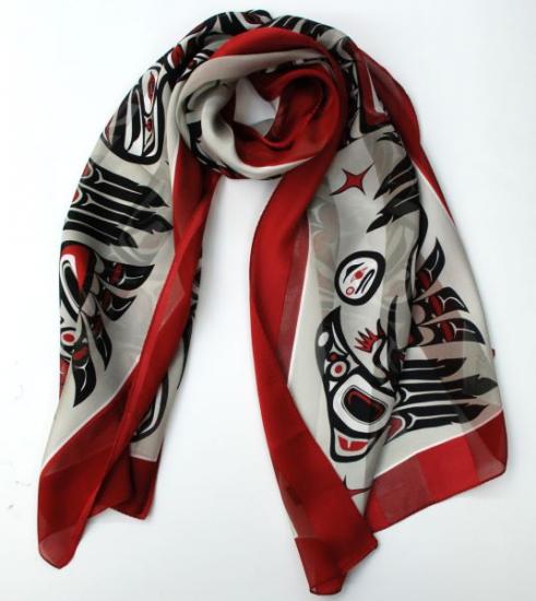 Scarf - Silk - Raven - Red & Black