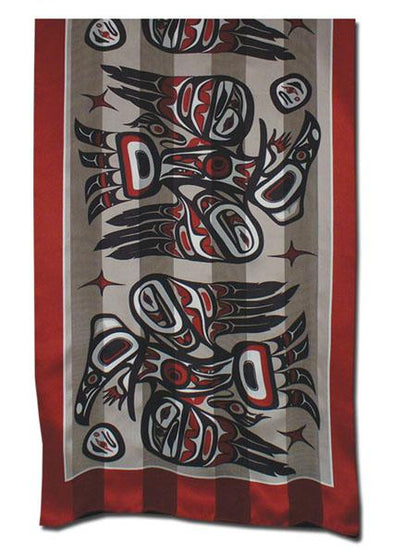 Scarf - Silk - Raven - Red & Black
