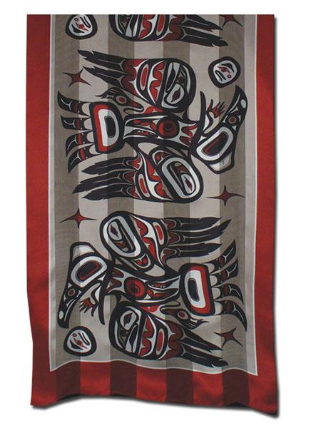 Scarf - Silk - Raven - Red & Black