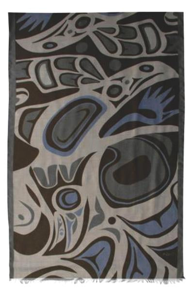 Shawl - Poly Woven - Raven - Blue