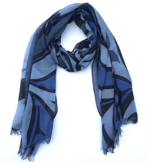 Shawl - Poly Woven - Raven - Blue