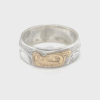 Ring - 1/4" - Gold & Silver - Wolf - Size 6