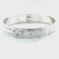 Bangle - Sterling Silver - 1/2" - Wolf